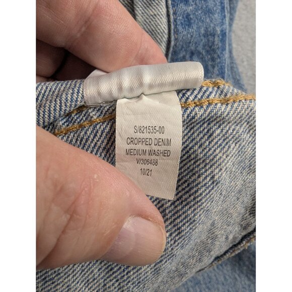 Old Navy Jacket Womens Small Blue Denim Cropped Medium Washed Jean 100% Cotton - Picture 9 of 9